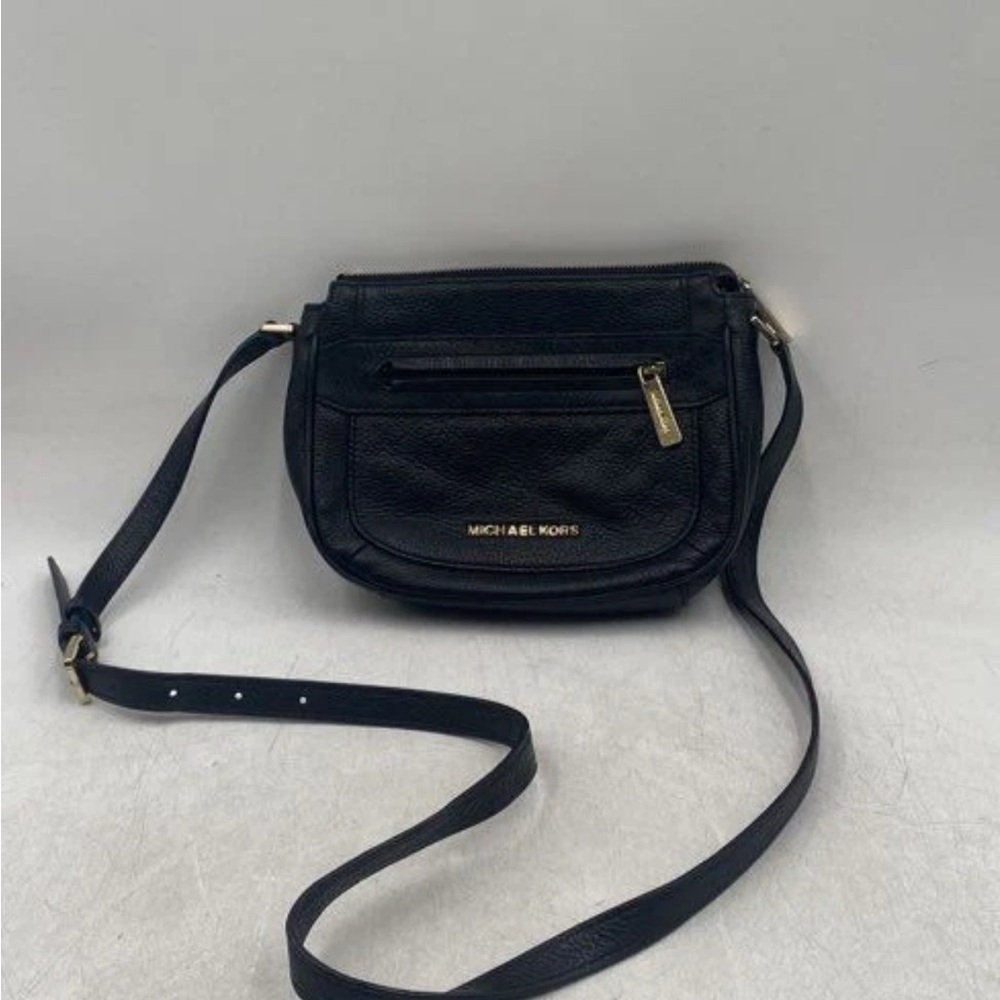 Michael Kors Black Crossbody Bag with Gold Accents
